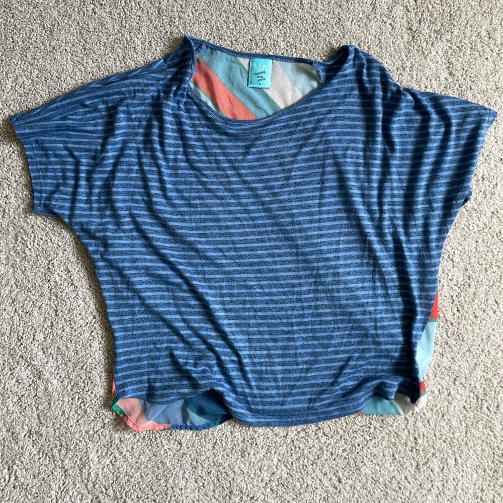 Blue/multicolor sheer top for h.i.p. Size S
